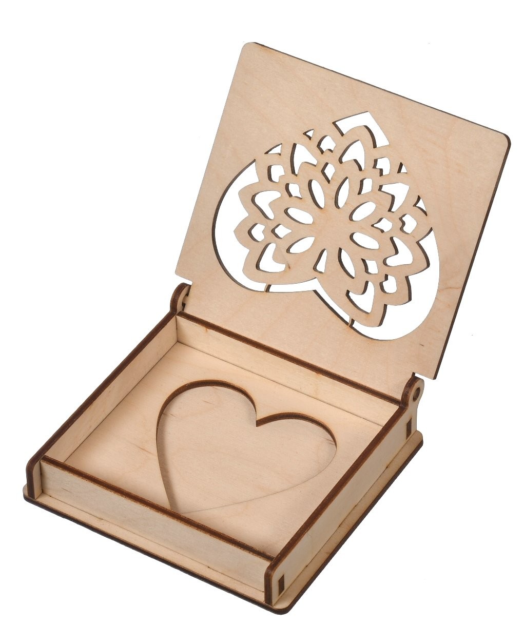 Pudełko na obrączki eko drewniane szkatułka