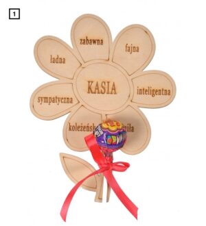 Dzień Kobiet prezent kwiat z życzeniami