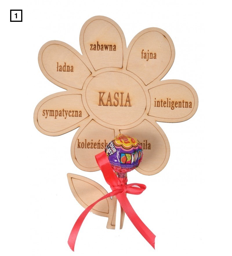 Dzień Kobiet prezent kwiat z życzeniami