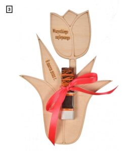 Dzień Kobiet prezent tulipan z życzeniami