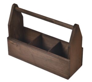 Drewniany organizer na przybory brązowy