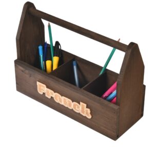 Organizer drewniany na kredki z imieniem