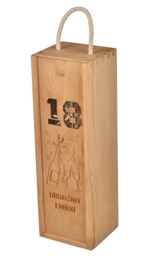 Skrzynka na wino urodziny 18stka prezent imię