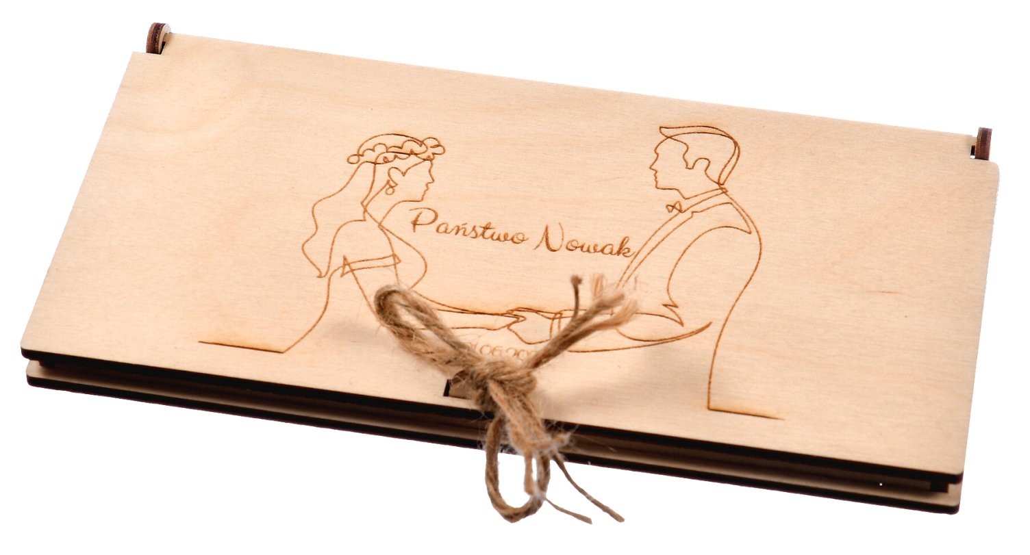 Drewniane pudełko na pieniądze ślub wesele