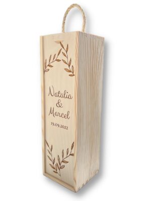 Drewniane pudełko na wino personalizowane