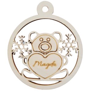 Drewniana zawieszka na choinkę grawer