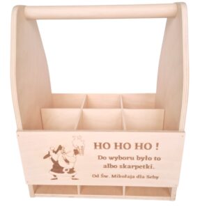 Drewniane nosidło świąteczne z grawerem na 6 piw