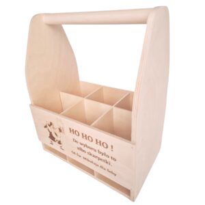 Drewniane nosidło świąteczne z grawerem na 6 piw