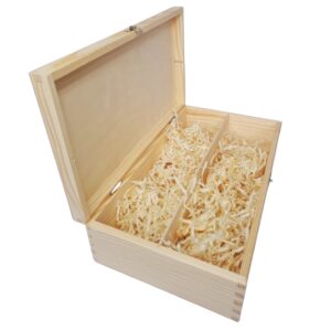 Drewniane pudełko świąteczne na dwa wina