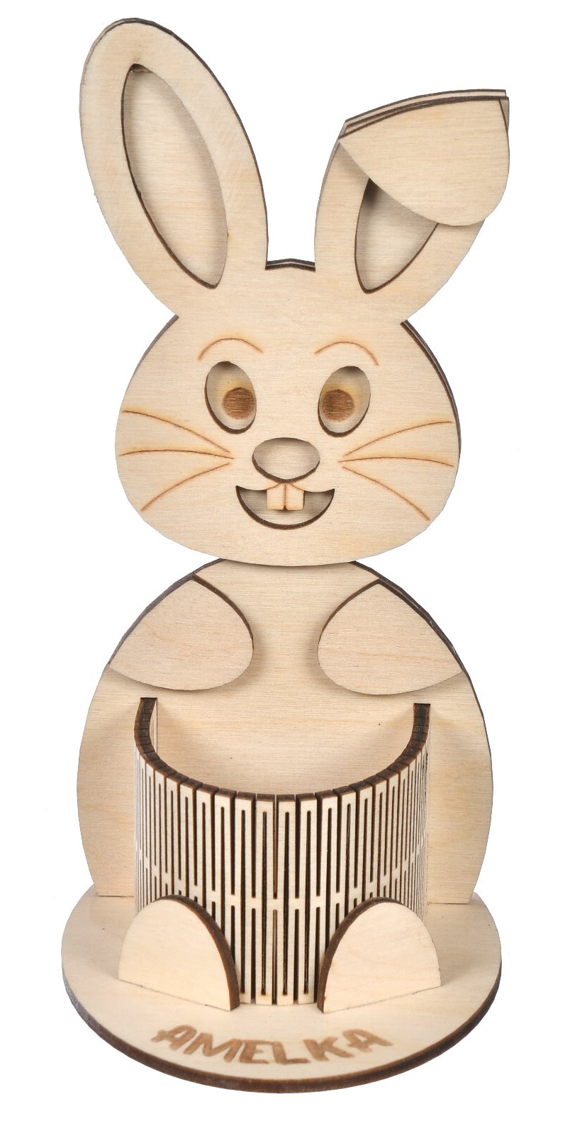 Zajączek stojak na jajko imię wielkanoc