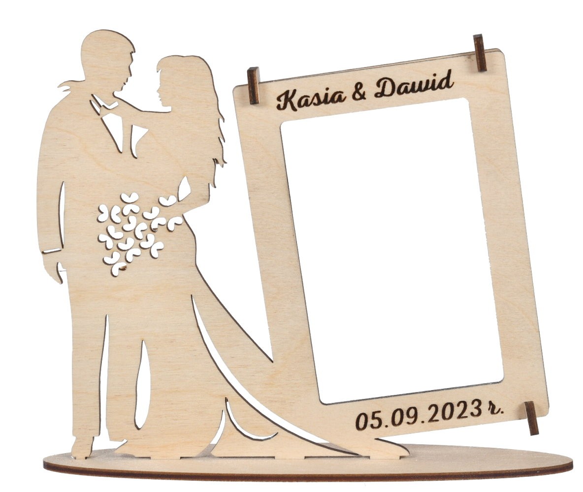 Ramka na zdjęcie ślubna z grawerem