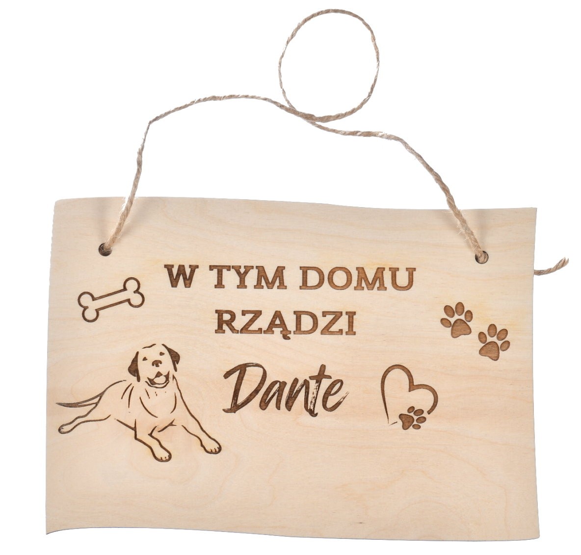 Tabliczka drewniana uwaga pies śmieszna