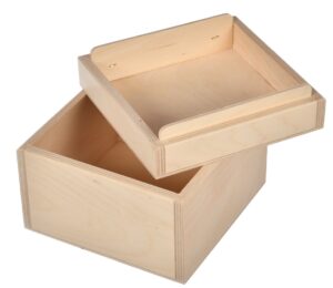 Drewniane pudełko pojemnik z pokrzykrywką 14x14cm