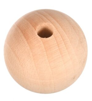 Koral kulka drewniana do makramy surowa 5cm