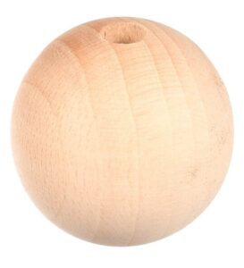 Koral kulka drewniana do makramy surowa 5cm