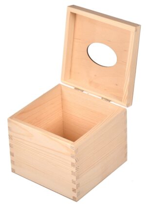 Pudełko drewniane na chusteczki kwadratowe