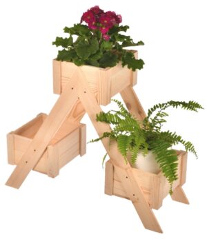 Kwietnik drewniany ogrodowy na trzy donice