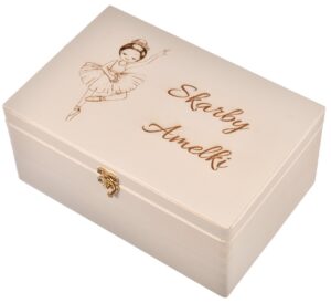 Drewniane pudełko dla dziecka na skarby