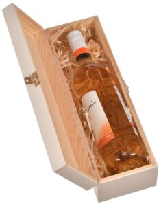 Zaproszenie dla świadkowej drewniane pudełko na wino