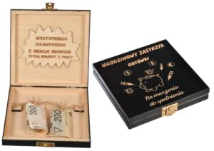 Pudełko na pieniądze prezent na urodziny