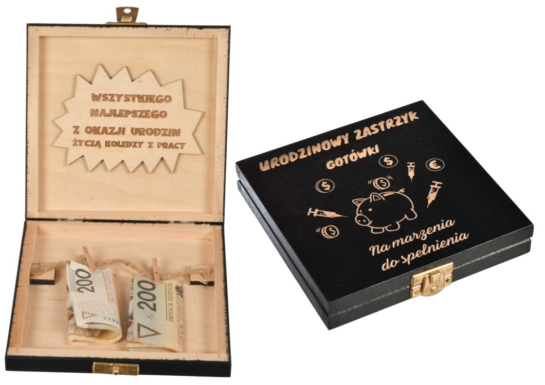 Pudełko na pieniądze prezent na urodziny