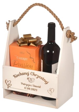 Drewniane nosidło podziękowanie dla Chrzestnej