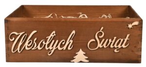 Skrzynka drewniana na prezent świąteczny 40x30x13cm