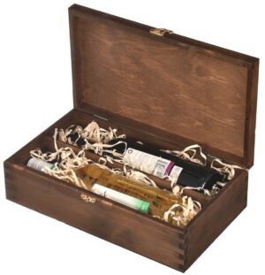 Drewniane pudełko skrzynka na dwa wina