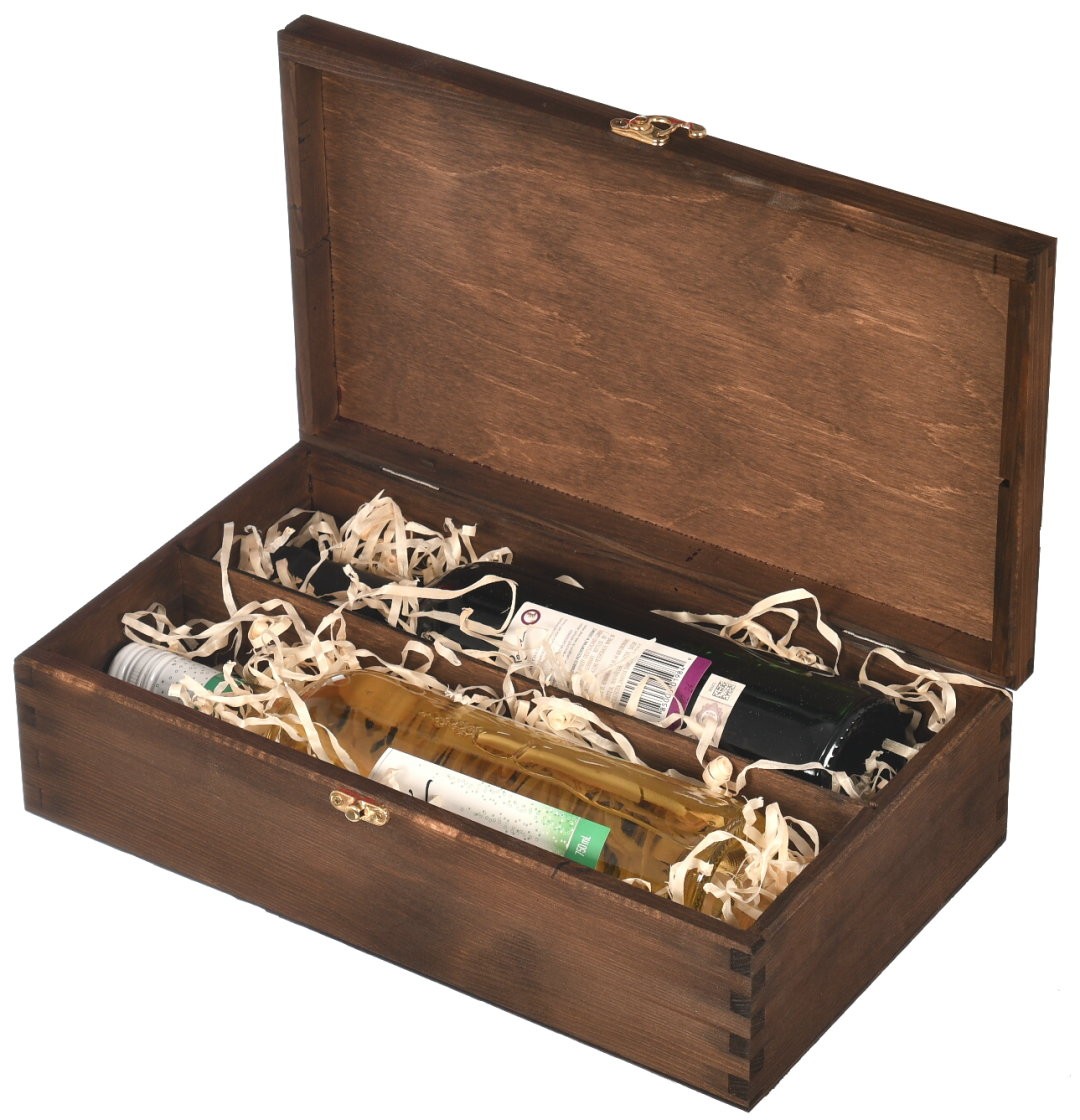 Drewniane pudełko skrzynka na dwa wina