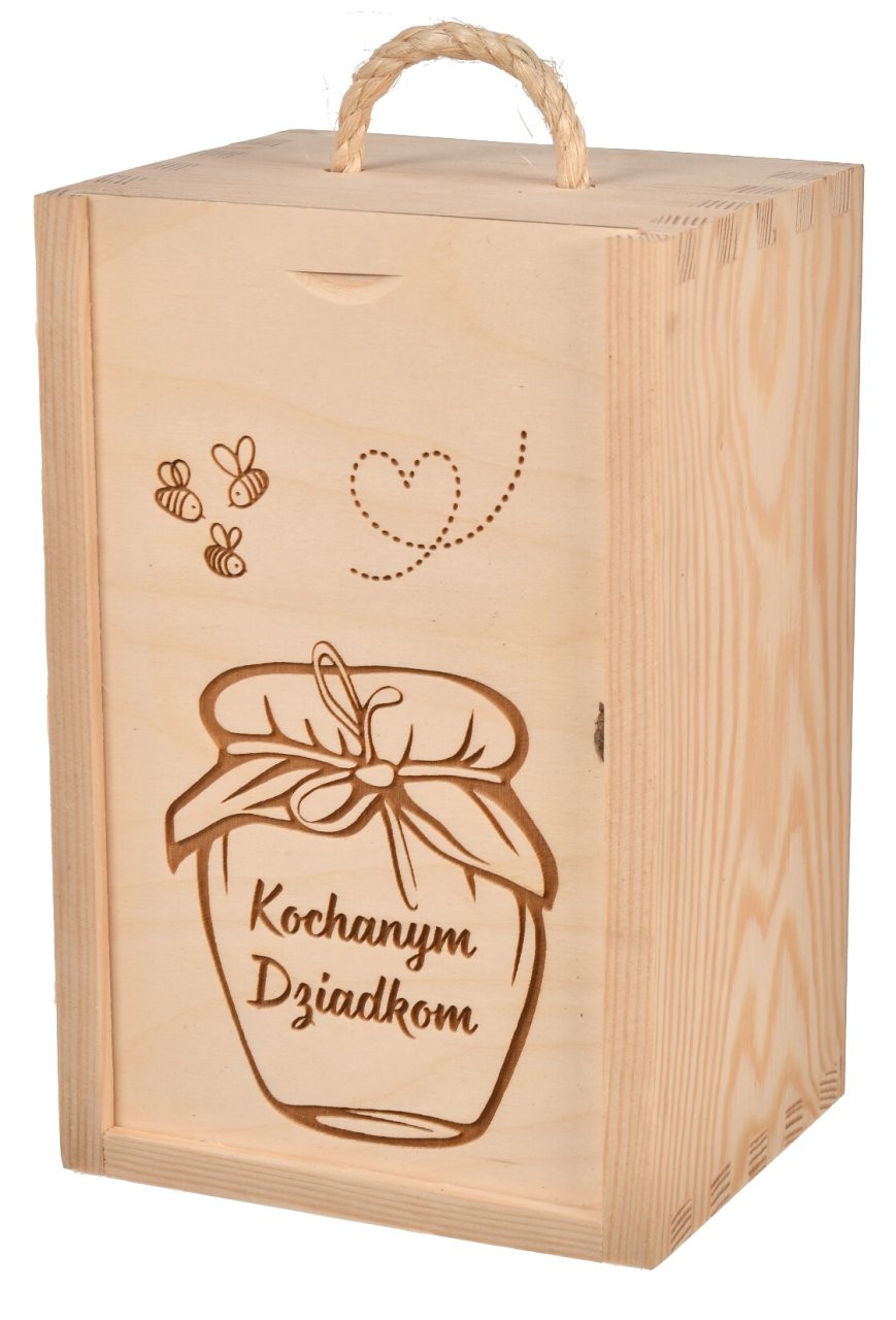 Drewniane nosiło na słoik miodu | personalizowany prezent