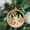 Drewniana zawieszka na choinkę śnieżynka