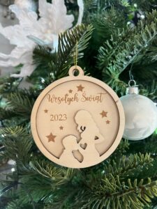 Drewniana Bombka Czekamy Na Ciebie Ciąża