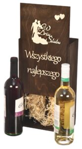 Eleganckie Pudełko Drewniane na Dwa Wina,Wyjątkowy Prezent Dla Nowożeńców
