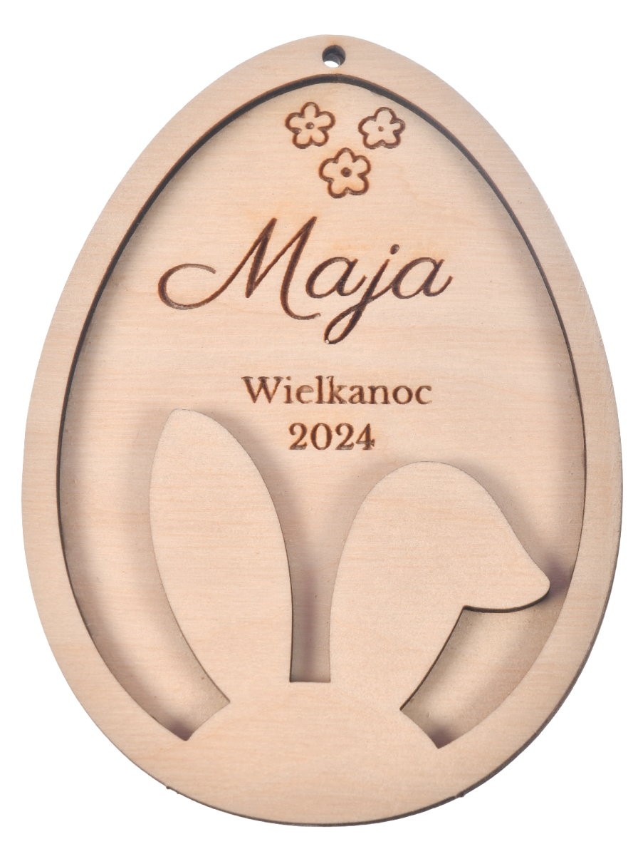 Zawieszka wielkanocna jajko personalizowane z imieniem dziecka