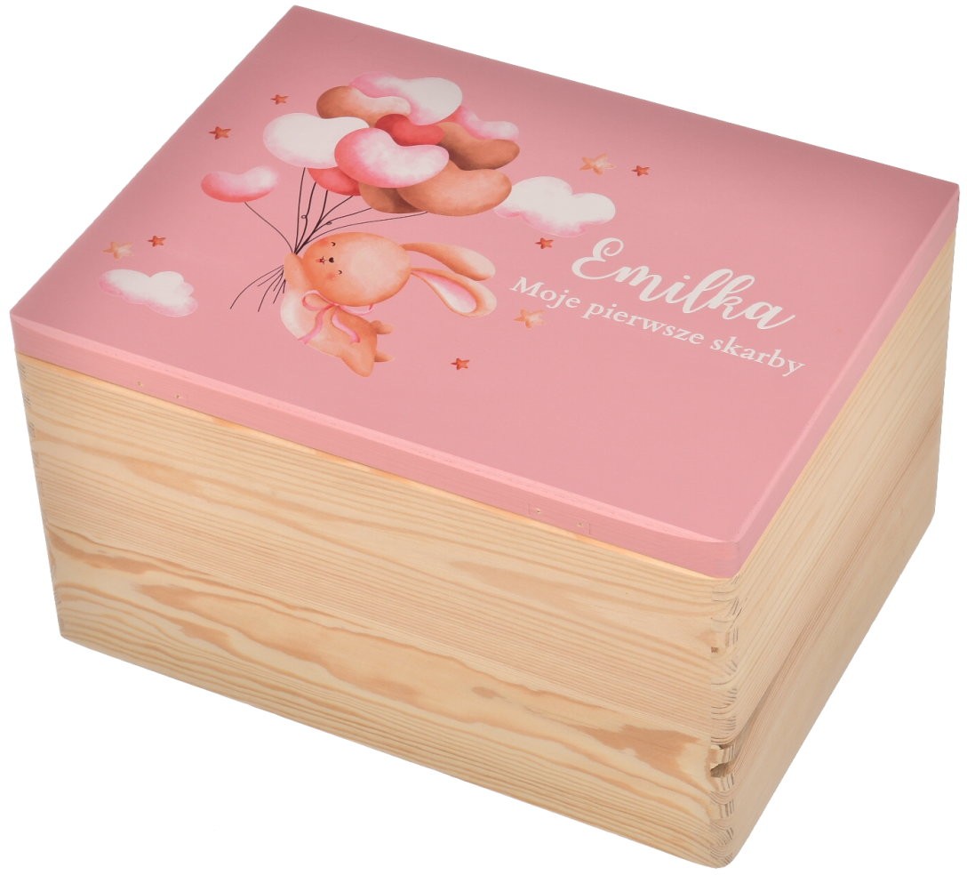 Pudełko drewniane na skarby dla dziecka personalizowane