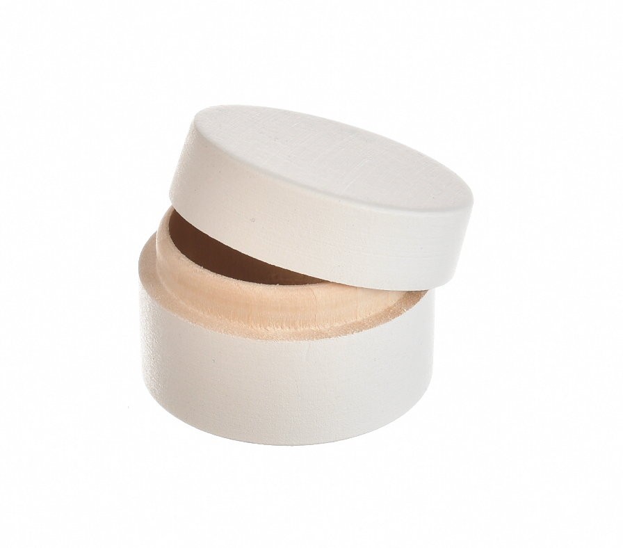 Mini pudełko drewniane okrągłe białe