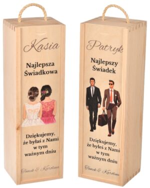 Podziękowanie dla świadków pudełka personalizowane