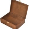 Pudełko drewniane z pokrywą brązowe z zapięciem 22x16cm