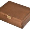 Pudełko drewniane z pokrywą brązowe z zapięciem 22x16cm