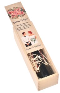 Podziękowanie dla Rodziców pudełko personalizowane na wino