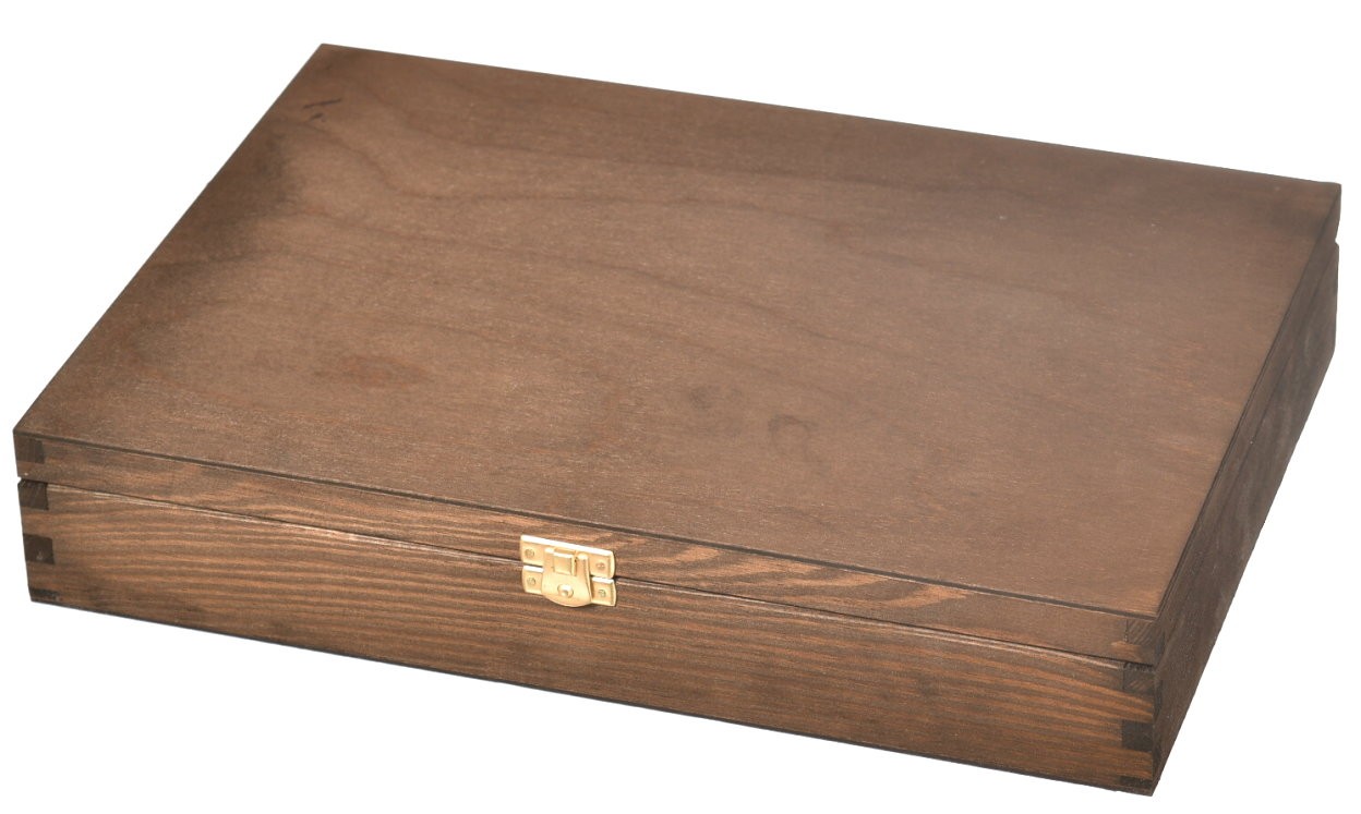 Eleganckie pudełko drewniane na kartki A4