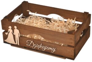 Podziękowanie dla rodziców skrzynka drewniana ślub