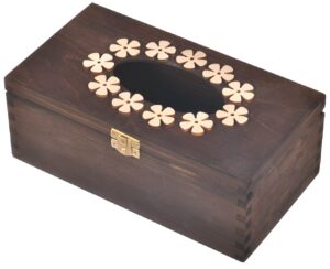 Drewniane pudełko na chusteczki brązowe