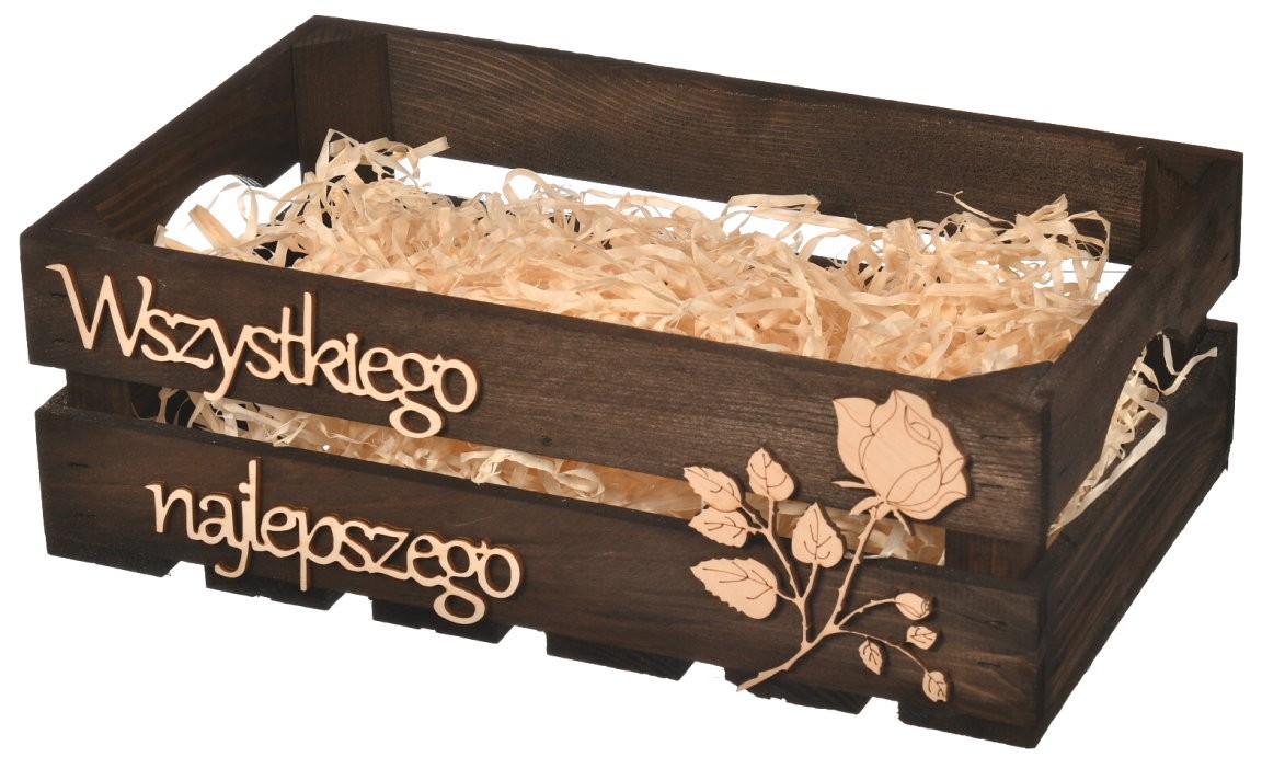 Skrzynka drewniana prezent na urodziny imieniny