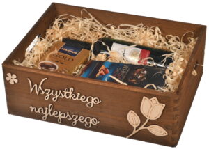 Drewniana Skrzynka Prezentowa dla Babci- Imieniny i Urodziny