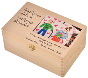 Prezent dla Dziadków – Drewniane Pudełko z Twoją Grafiką