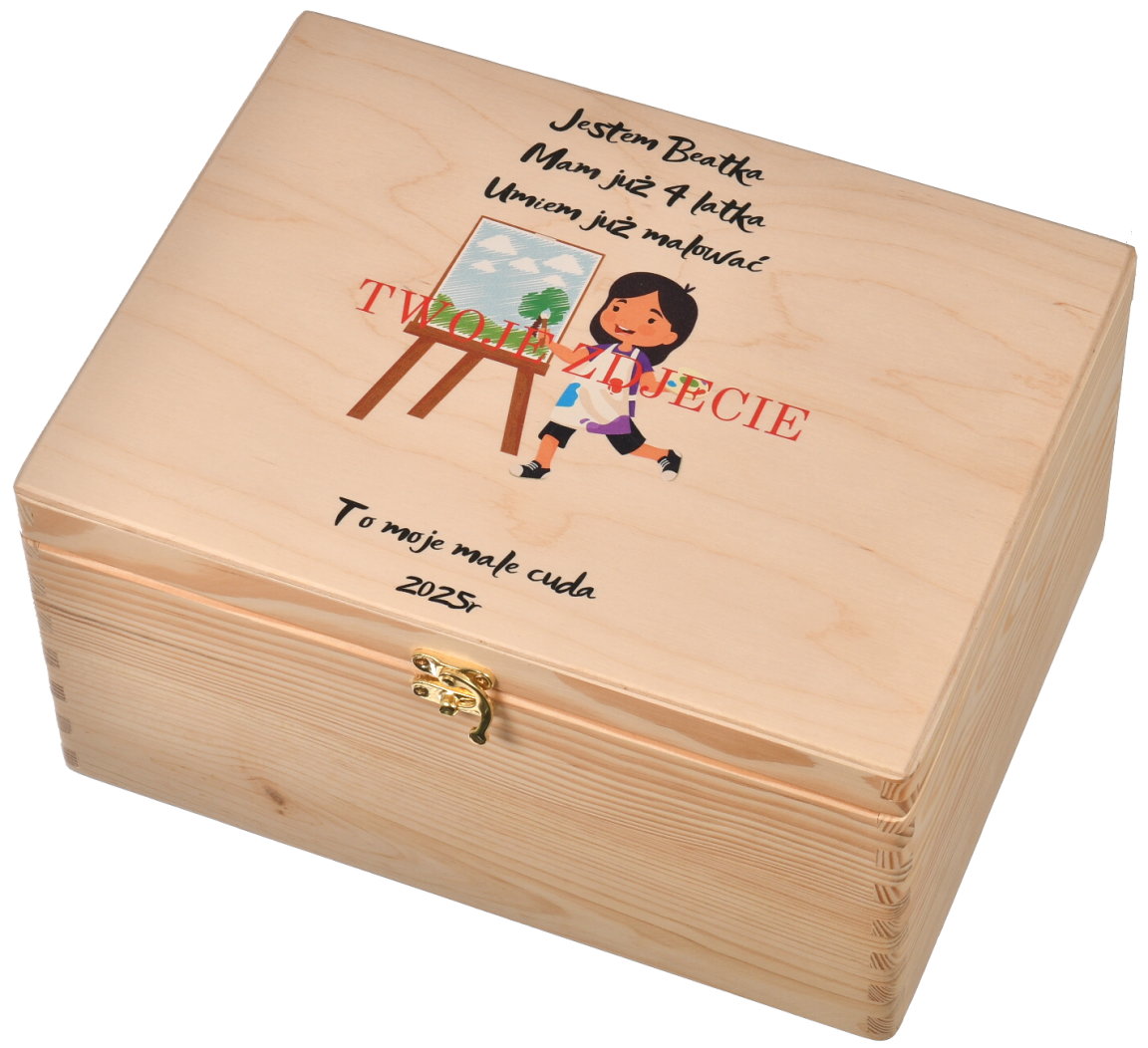 Personalizowany drewniany organizer na rysunki i prace plastyczne dziecka 2