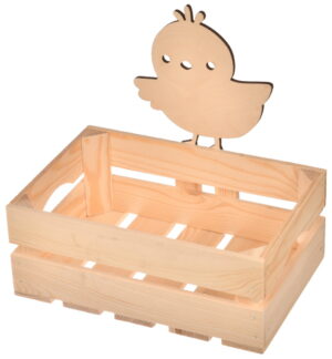 Duży drewniany koszyczek wielkanocny Kurczak