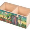 Drewniany Organizer na Przybory dla dziecka z Nadrukiem UV