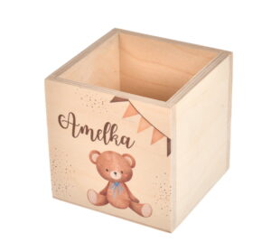 Drewniany Organizer na Przybory – Personalizowany imię